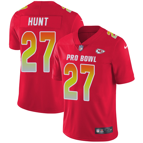 Nike Chiefs #27 Kareem Hunt Red Men's Stitched NFL Limited AFC 2018 Pro Bowl Jersey